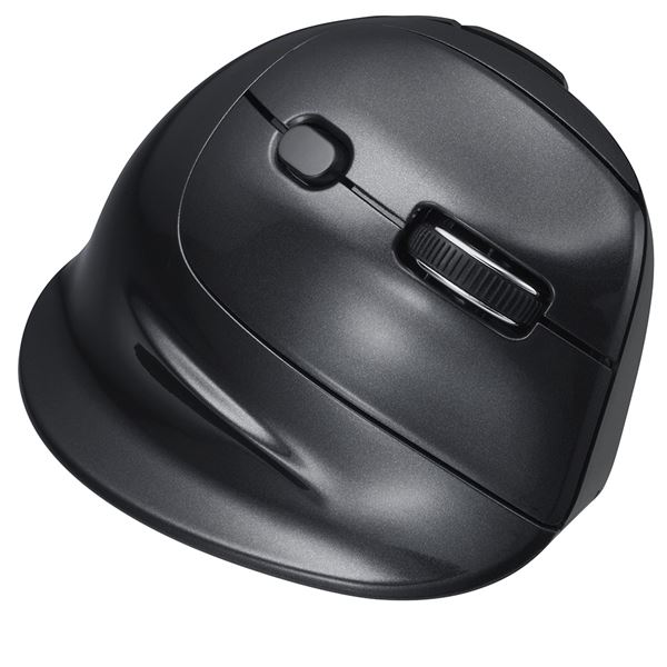 Digio2 Bluetooth5.0 高速エルゴノミクスマウス 5ボタン/BlueLED ブラック MUS-BKF177BK 黒 Bluetooth5.0対応の高速エルゴノミクスマウス、5つのボタンとBlueLEDを搭載した、エルゴノミクスデザイン高速スクロールマウス ブラックカラーでスタイリッシュなデザイン デジオ2