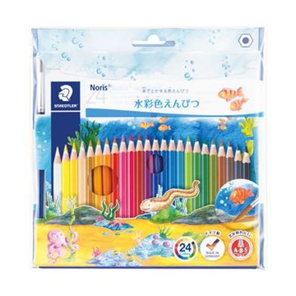 （まとめ）ステッドラー ノリスクラブ 水彩色鉛筆24色セット 14410NC24P 1パック【×10セット】 多彩な表現が楽しめる 水彩画にも最適な24色セット 普通の色鉛筆としても大活躍 ステッドラー ノリスクラブ 水彩色鉛筆24色セット 14410NC24P 1パック【×10セット】