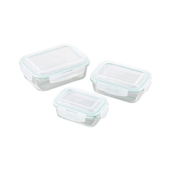 【まとめ】オーブンレンジ対応耐熱ガラス保存容器3pcs K50305136 【×2セット】 熱に強いガラス保存容器3個セット オーブンやレンジで使える 食材の保存も調理もこれ1つでOK 便利な耐熱ガラス容器が2セットでお得に手に入る