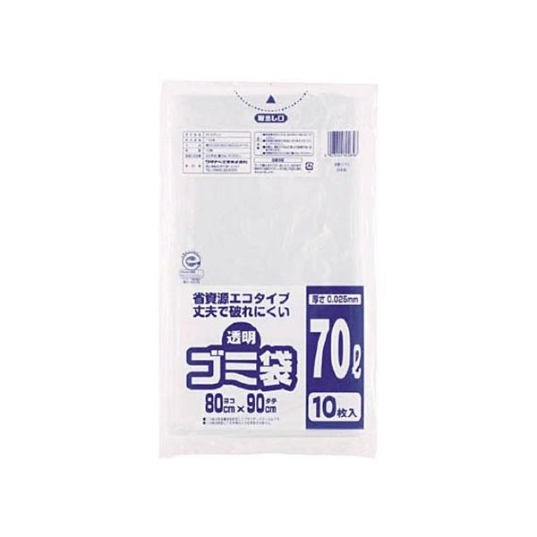 (まとめ) ワタナベ工業 透明ゴミ袋(再生原料タイプ) 70L U-70 1パック(10枚) 【×30セット】 環境にやさしい再生素材を使用した、容量70Lの透明ゴミ袋 1パックには10枚入っており、30セットでお得にご提供 使いやすくて丈夫な透明ゴミ袋で、ご家庭やオフィスのゴミ処理をス