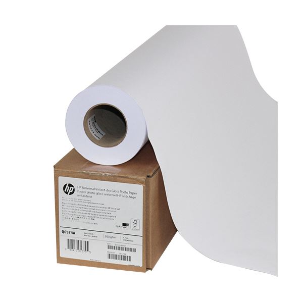 HP スタンダード速乾性光沢フォト用紙24インチロール 610mm×30m Q6574A 1本 高品質なプロッタ専用紙 速乾性で光沢のあるフォト用紙 24インチロールで610mm×30m あなたのデザインを美しく映し出す