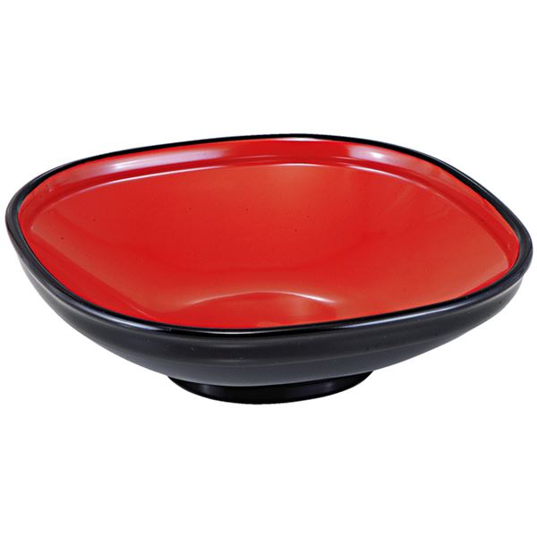 8.5寸 角ふる里鉢/和食器 【黒内朱 A】 265mm×265mm×78mm 日本製 国産 〔和食 レストラン 店舗 お店〕 愛される和食器 店舗にふさわしい存在感 料理を引き立てるサイズ 最高の食器体験をお届けします