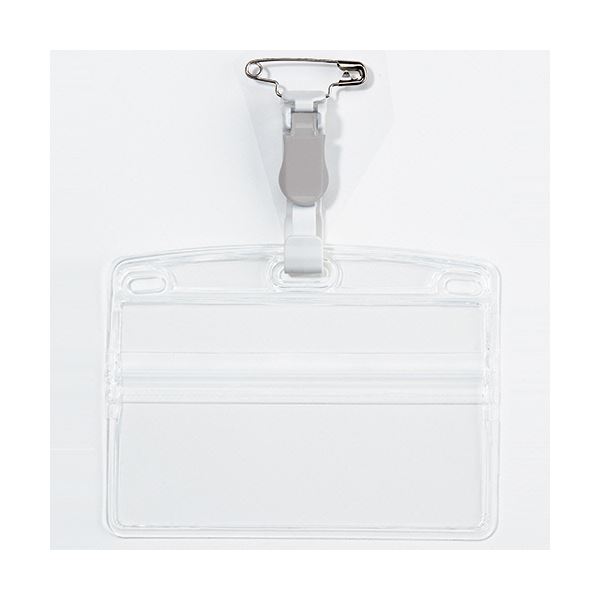 (まとめ）オープン工業 タッグ名札 プラクリップソフトヨコ 名刺 灰 NT-2-GY 1セット（50枚：10枚×5パック）【×3セット】 便利なチャック式のタッグ名札、プラクリップソフトヨコが名刺としても活躍 灰色のNT-2-GYで50枚入り お得な3セットで購入可 使いやすく耐久性も兼