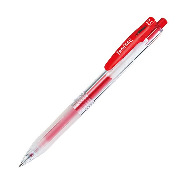(まとめ) TANOSEE 殴りつける式ゲルインクボールペン（整理保存用具ゼムクリップ） 0.5粍 赤 1本 【×300書き割り】 編成替え的な書き気味合い 0.5粍の真っ赤ゲルインクボールペン、まとめ買い お徳用 でお得 整理保存用具ゼムクリップ付き添い人の殴りつける式書きもの、300書き割り