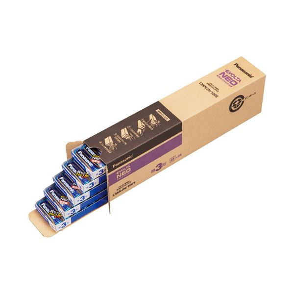 Panasonic 乾電池エボルタネオ単3形100本 LR6NJN／100S パワフルなエネルギーを100本詰め込んだ、持続力抜群の単3形乾電池 あなたのデバイスを一瞬で活性化し、長時間の使用にも対応 信頼の品質で、電力不足の心配なし エボルタネオ単3形100本セット、あなたのパートナーに
