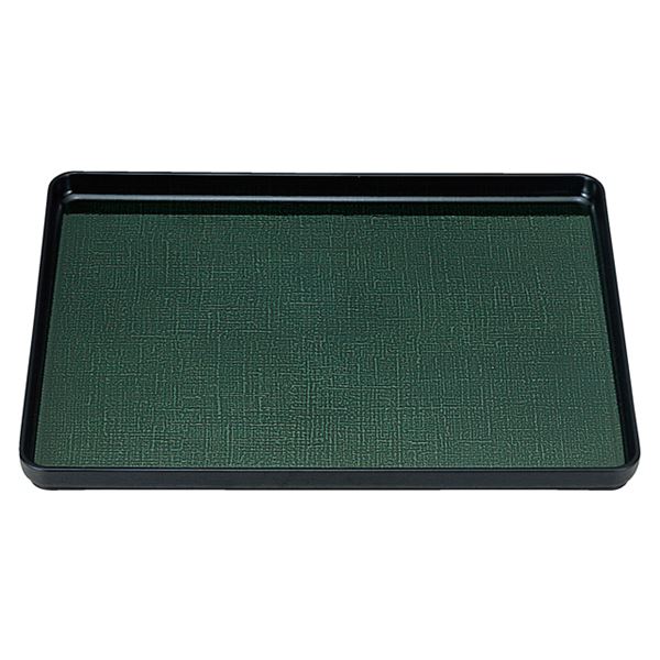 尺5 大寿布目盆/トレー 【グリーンかすりSL】 456mm×356mm×22mm 日本製 国産 〔和食 レストラン 居酒屋 店舗 お店〕 緑 和の味わいを極める、飲食店にも最適 日本製 国産 トレイ『織り目の彩り』456mm×356mm×22mm【グリーンかすりSL】 緑
