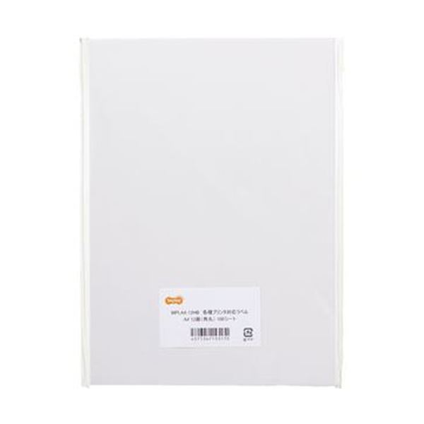 （まとめ）TANOSEE 各種プリンタ対応ラベルA4 12面標準 83.8×42.3mm 四辺余白付 角丸 1冊（100シート）【×10セット】 鮮やかなカラー印刷に輝く、青白系の高白色ラベル プリンタに対応し、使いやすいA4サイズ 12面標準で、余白付きで角丸仕様 1冊に100シート、10セットで