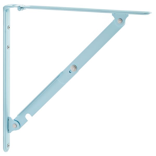 棚受け金具/ブラケット 【L #05 スカイブルー】 1組/2本入 金属 スチール 折りたたみ 『Folding bracket』 〔業務用 建材 建築金物〕 青 スカイブルーのスチール製折りたたみ棚受け金具、使い勝手抜群のフォールディングブラケット 省スペースで便利な建築金物、業務用に最