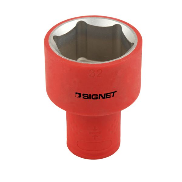 SIGNET シグネット E41432 1/2DR 絶縁ソケット 6角 32MM 工具 ツール DIY 作業工具 道具 電気を安全 安心 に扱う絶縁ソケット 1／2DR SIGNET（シグネット） E41432、6角 32MM