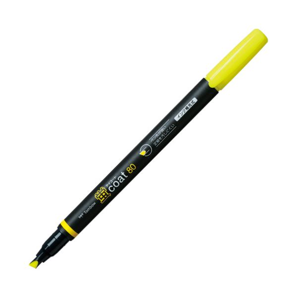 （まとめ） トンボ鉛筆 蛍コート80 WA-SC91 黄 10本【×10セット】 輝く黄色の蛍光ペン、トンボ鉛筆が贈る蛍コート80 明るく鮮やかな色彩で、10本セットでお得にご提供 仕事や学習に欠かせないアイテムです 目立つ書き込みで情報を引き立て、効率的な作業をサポートします