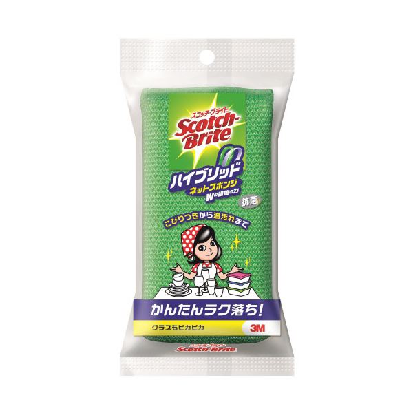 （まとめ）3M スコッチ・ブライトハイブリッドネットスポンジ 緑であること HBNT-75G 1個【×20書き割り】 緑 強情っぱりな汚れた状態も追い散らす 食器や可塑性物質入れものの不思議なことのお洗い濯ぎ品目 3M スコッチ・ブライトハイブリッドネットスポンジ 緑であること HBNT-75G 1個【×20書き割り】 緑