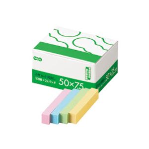 (まとめ) TANOSEE ふせん 小見出し 50×7.5mm 4色 1パック（24冊） 【×30セット】 色とりどりの小さな見出しで、メモや手帳を彩る 便利な普通粘着ふせん24冊セット