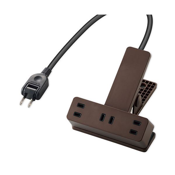 【5個セット】 延長コード 電源タップ コンセント 2P 3個口 2.5m クリップタイプ 雷サージ ホコリシャッター付 ブラウン T-KF03-2325BRX5 茶 パワフルな電源タップ 3つのコンセントを持つ2.5mの延長コード クリップタイプで使いやすく、雷サージやホコリからも守る ブラウ