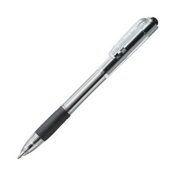 (まとめ)TANOSEE ノック式油性ボールペングリップ付 0.7mm 黒(軸色:クリア)1セット(100本:10本×10パック)【×5セット】 進化した握り心地のノック式油性ボールペン、0.7mm黒インク100本セット クリアな軸色でスタイリッシュに書き込みを楽しもう 仕事や学校、日常