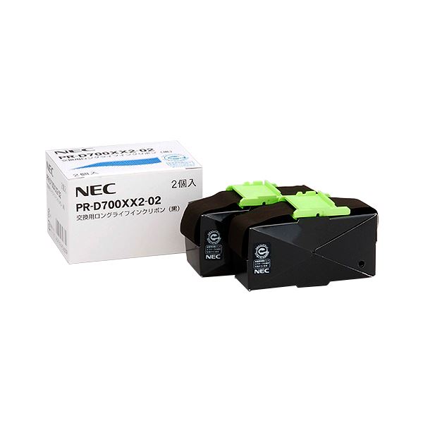 (まとめ）NEC 取り替えっこ用ロングライフインクリボン 黒 PR-D700XX2-02 1箱(2本)【×3仕掛ける】 年長命インクリボンでワープロや印刷工に至適 真っ黒い愛らしさが溢れるNECの取り替えっこ用ロングライフインクリボン、1箱(2本)仕掛ける×3でお得にお届けします