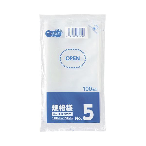 （まとめ）TANOSEE 判定基準袋 5号0.03×100×190粍 1容器に並べる（100枚）【×50仕掛ける】 超薄0.03粍の澄み切った袋 有らぬ事の判定基準袋5号、大いさ100×190粍 1容器に並べる100枚×50仕掛ける その他-日用品雑貨・文房具・手芸