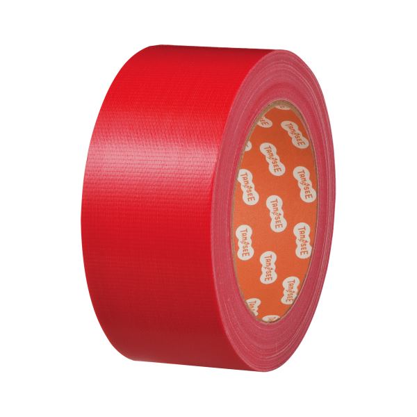 (まとめ) TANOSEE 布テープ（カラー） 50mm×25m 赤 1巻 【×30セット】 梱包作業を楽しくサポートする布テープ 赤い50mm×25mの1巻が30セット 丈夫で破れにくく、使い勝手も抜群 プロも愛用する信頼の品質 効率化し、時間と手間を節約しましょう