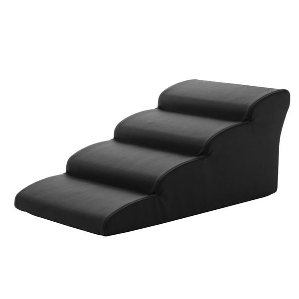 ドッグステップ/愛玩動物備品 【4段 黒いこと】 幅40.5糎 合皮 フェイクレザー /むすび付けるなめし革張地 ウレタン質問用紙 〔リビング 室内犬〕 黒 愛犬の好いたらしいな移し替えるを受け支える 寝椅子や段差の上り勾配下がりに至適な愛玩動物足取り 4座標軸合わせる能力のあるで、幅ひろい40.5糎の合皮張りで御前上等感も完全無欠さ ウ
