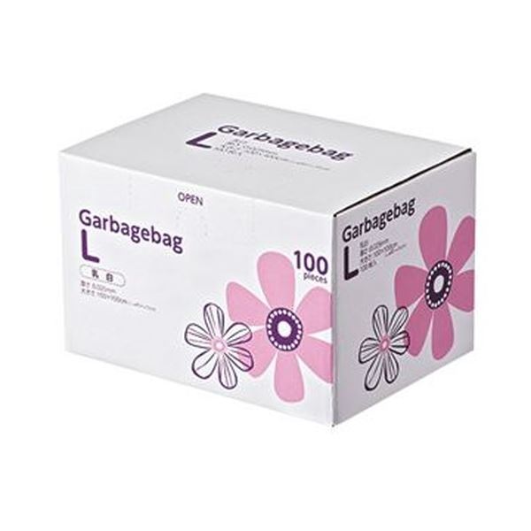 （まとめ）TANOSEE 丸底耳付ゴミ袋乳白半透明 L BOXタイプ 1箱（100枚）【×5セット】 透明ながら中身を隠す TANOSEE 丸底耳付ゴミ袋乳白半透明 L BOXタイプ 1箱（100枚）【×5セット】