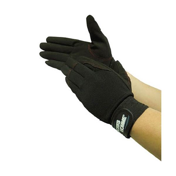(まとめ) ユニワールド WORKS HOMME 人工皮革手袋 背抜き ブラック L 3750-BK-L 1双 【×5セット】 黒 通気性と保湿性に優れた人工皮革手袋 マイクロファイバー素材で快適 背抜きデザインで手の蒸れを軽減 スタイリッシュなブラックカラー Lサイズでぴったりフィット 1双入