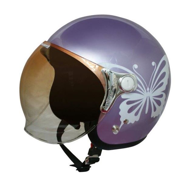 ダムトラックス(DAMMTRAX) ジェットヘルメット NEW チアーバタフライ PURPLE