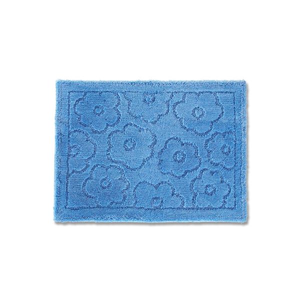 30個セット〕 花柄 バスマット/フロアマット 〔ブルー〕 約36×55cm 吸水 抗菌 防臭 『乾度良好 サニー』 〔脱衣所 洗面所〕 