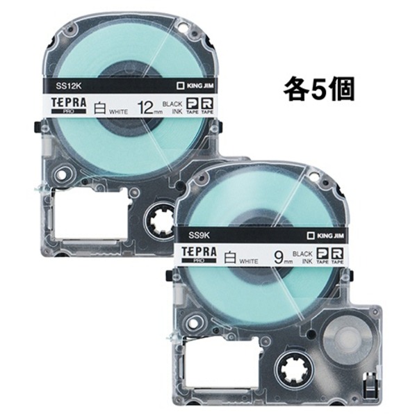 キングジム テプラ PROテープカートリッジ 6mm 白/黒文字 エコパック SS6K-10PN 1セット(30個:10個×3パック) 