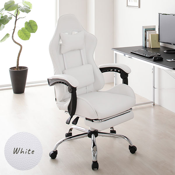 【楽天市場】チェア (イス 椅子) ホワイト ゲーミング オフィス 事務用 パソコン PC 学習 椅子 (イス チェア) 高い耐久性 頑丈