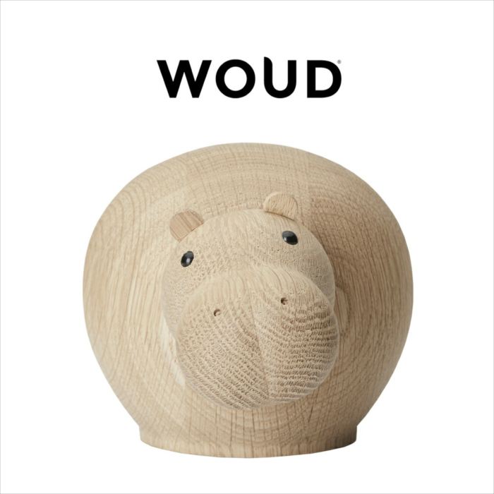 WOUD ヒボ　ヒポポタマス　ミディアム　ナチュラル 置物 オブジェ 木材 ヒポポタマス 動物 木彫り 彫刻 かわいい おしゃれ 北欧 人気