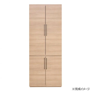 日本製組立家具 クローゼット ハンガーラック付収納 CO-CW-1975L 木目調ナチュラル(2梱包)｜家具・インテリア雑貨のMashup