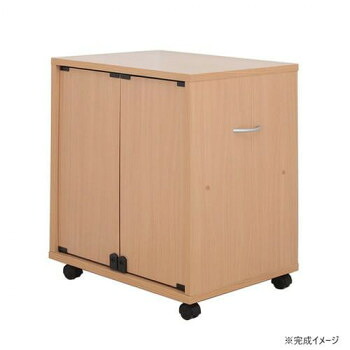 同人誌専用押し入れ収納ワゴン 両面扉タイプ ナチュラル DSW-T60N