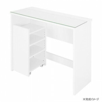 サイドワゴン付きコスメデスク ホワイト HMT-35DW 21,272円