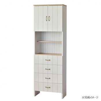 日本製組立家具 カントリー調ランドリーラック 洗面所収納 CO-CR-1860TH