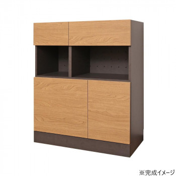 日本製組立家具 モダンデザイン リビング収納キャビネット ナチュラルブラウン 75cm幅 co-ze-9075th-na｜家具・インテリア雑貨のMashup