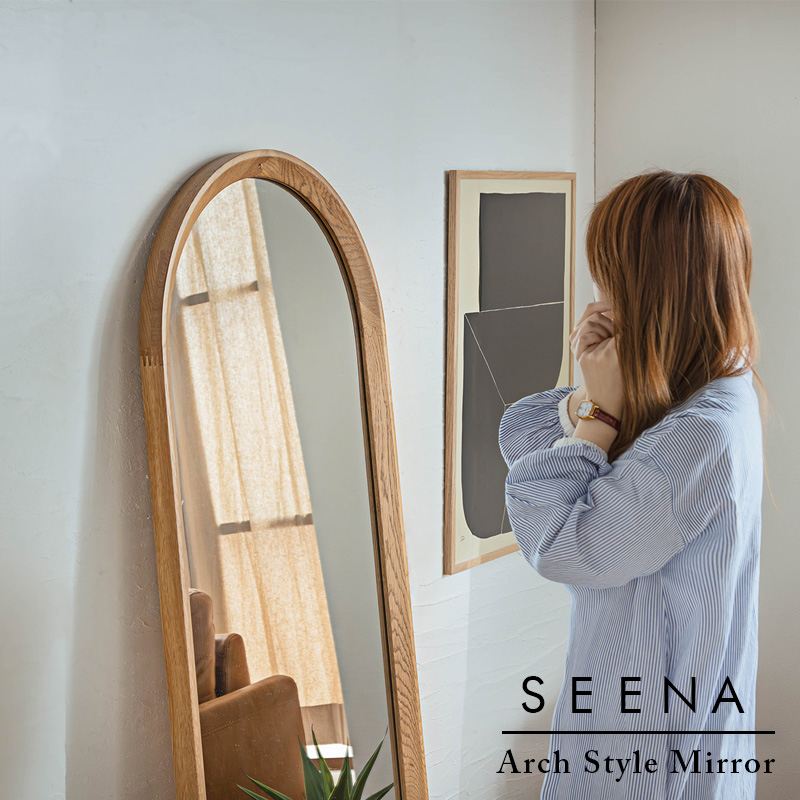 SeN スタイルミラー アーチ型 シーナ シャビー 木製 ナチュラル シンプル 北欧風 おしゃれ TOHMA SeN（シーナ）