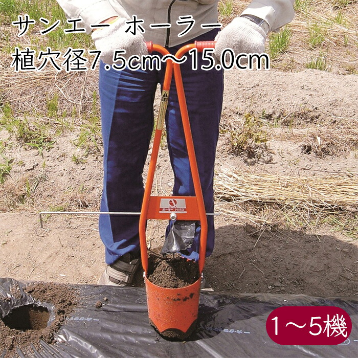 サンエー ホーラー 立った往々にして マルチ＆植え穴あけ 株間測り付き添い人《製造業者直送》【貨物輸送無料 沖縄離島を除く】（ 植え穴 マルチ穴 施肥穴 マルチ 植える 穴あけ 植穴 ）滋賀県 滋賀 さんえー SUN-A 草片 ポット苗 移し変える 定植 施肥 植え穴あけ器 穴あけ機 穴あけ器