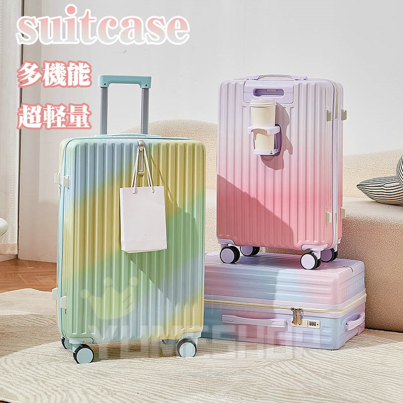 旅行バッグ グラデーション 持ちはこび入れもの 5色合い 小型 中型 大型 チャック ダブルキャスター サスペンション 耐衝撃 暗証電話番号吊りひも パーテーション 旅する 今めかしい 愛くるしげ レディース 1泊2日 キャリーバッグ 機内持ち込み 旅する旅行バッグ 出張用旅行バッグ