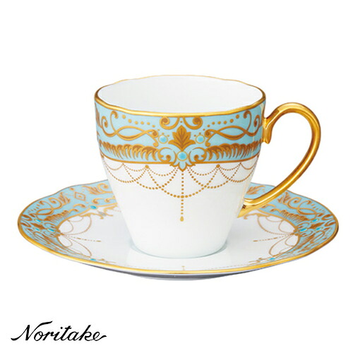 Noritake（ノリ竹）オマージュコレクション 珈琲碗皿 （藍白絵唐草文） T2403/H-772