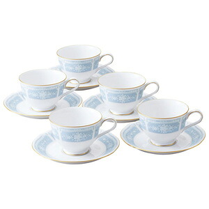 Noritake（ノリ竹） レースウッドゴールド お茶・珈琲碗皿５客仕掛ける H9587A/1507
