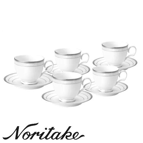Noritake（ノリタケ） ハンプシャープラチナ　 カップ＆ソーサー　５客セット　 4336L/F91988