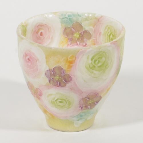 ゆずりは 湯呑  黄彩薔薇紋 49175 湯呑み-キッチン用品・食器・調理器具