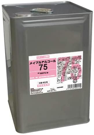 【法人様限定 5缶セット】【送料無料】 メイプルアルコール 75 18L 濃度75度 業務用 一斗缶 詰め替え【北海道、沖縄県、離島配送不可商品】|美容と健康のゆめや