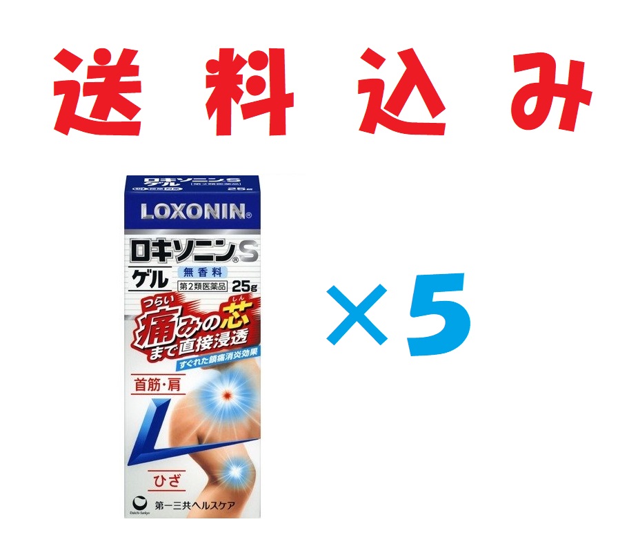 市場 ロキソニンSゲル 4987107617903-5 セルフメディケーション税制対象商品 つらい肩 関節の痛みの芯まで直接浸透して効く 腰 25g ×5個セット