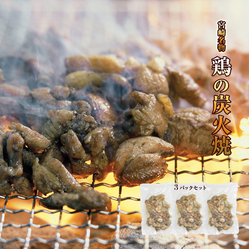 ＼送料無料／旨い！宮崎の味！宮崎名物！＜鶏の炭火焼100g&times;3パック＞ おうちでは出せない職人が焼いた味 合計たっぷり300g 海と太陽 鶏の炭火焼き 炭焼【RCP】