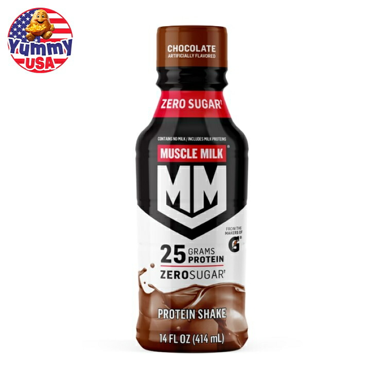 マッスルミルク プロテインシェイク チョコレート 414ml 12パック Muscle Milk Orig 14oz Chocolate (12pk bottle) 日本未発売 大容量 【お取り寄せ商品】