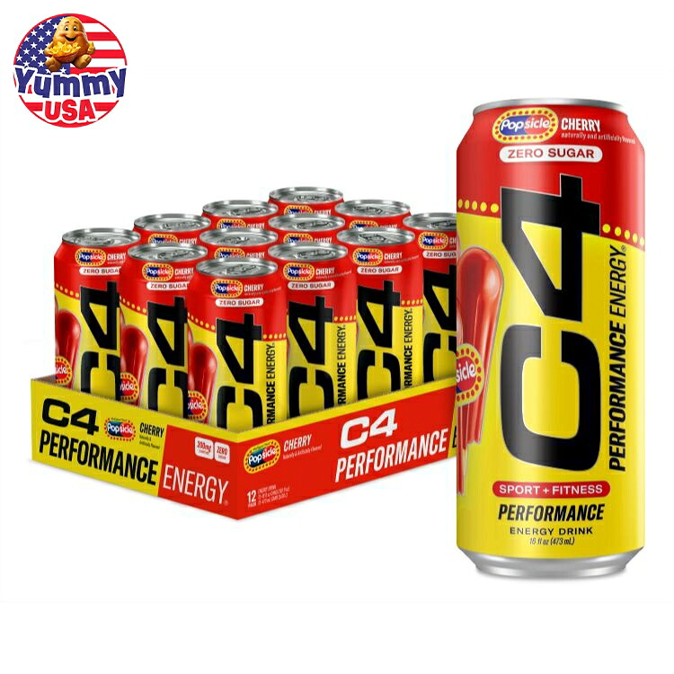 セルコア C4 パフォーマンス エナジードリンク 無糖炭酸プレワークアウト ポプシクルチェリー 473ml 12パック RTD: Cellucor C4 Carbonated: Popsicle Cherry (12/16oz) 日本未発売 大容量 【お取り寄せ商品】