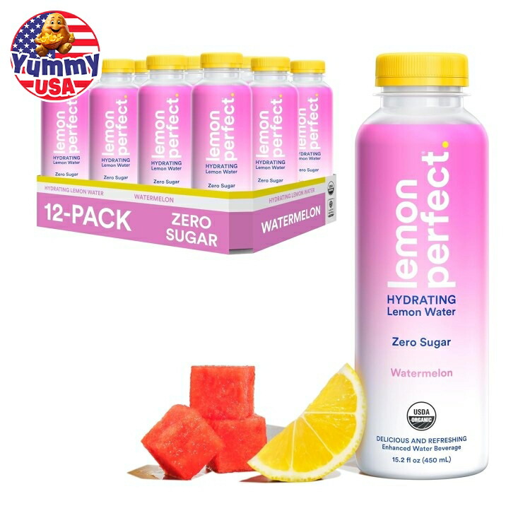 レモンパーフェクトウォーターメロン 450mlボトル (12 パック) Lemon Perfect Watermelon (12/15.2oz) 日本未発売 大容量 【お取り寄せ商品】
