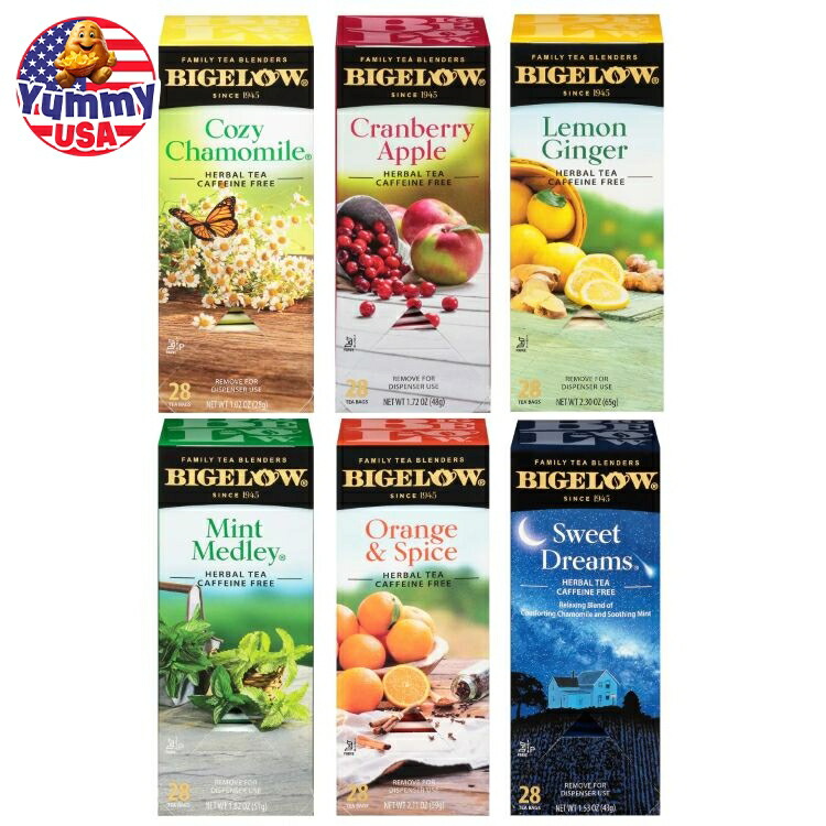 ビゲローハーブティー バラエティパック 6箱168袋 Bigelow Herbal Tea, Variety Pack, 168 bags 日本未発売【お取り寄せ商品】