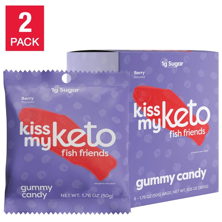 キスマイケトグミキャンディフィッシュフレンズ 6個入り 2パック Kiss My Keto Gummy Candy Fish Friends, 6-count, 2-pack 日本未発売【お取り寄せ商品】