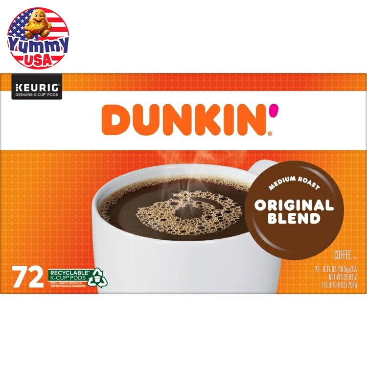 ダンキンドーナツ オリジナルブレンド ミディアムロースト Kカップポッド 72個入り Dunkin' Donuts, Original Blend, Medium Roast, K-Cup Pods, 72ct 日本未発売【お取り寄せ商品】